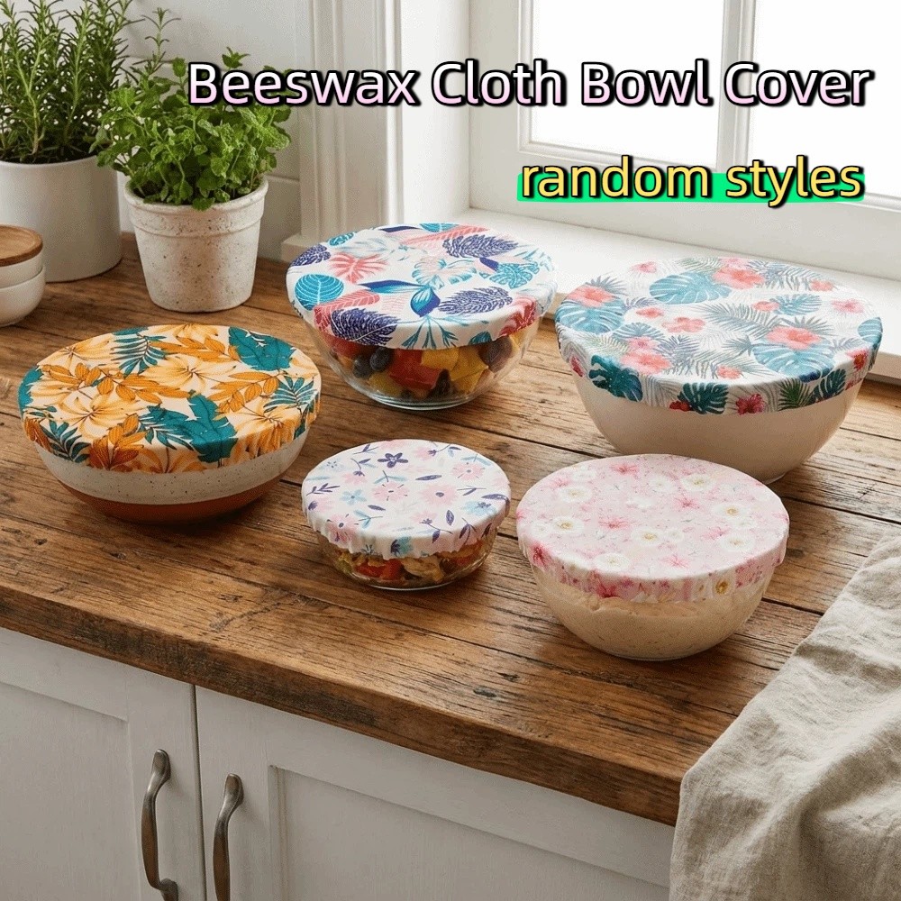 Beeswax Food Cover - Anti-stof bijenwasdoek komhoes, vershoudend, elastische rand,