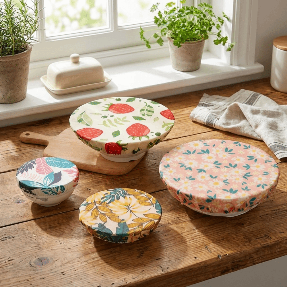 Beeswax Food Cover - Anti-stof bijenwasdoek komhoes elastische rand wasbaar