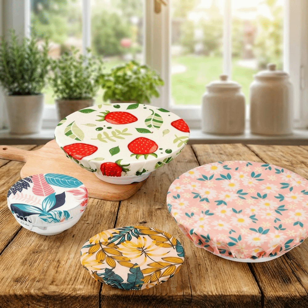 Beeswax Food Cover - Anti-stof bijenwasdoek komafdekking met elastische rand,
