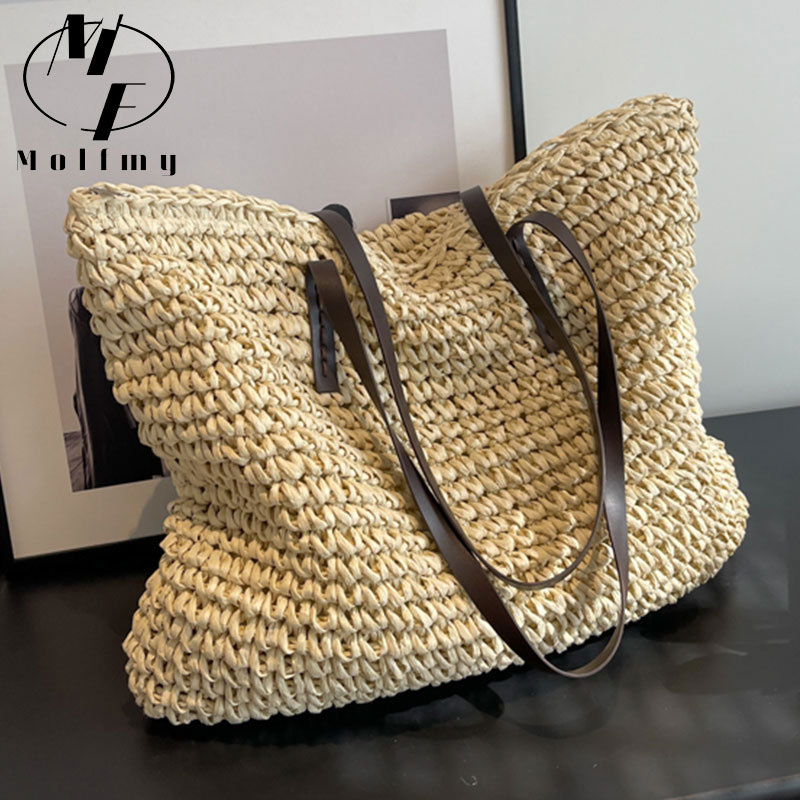 Linen Bag Bulk - Strogeweven draagtassen Casual groot luxe ontwerp