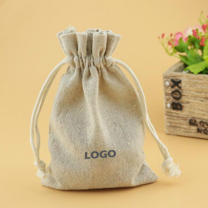 Linen Bag Bulk - 50 STKS Linnen Trekkoord Zakjes Sieraden