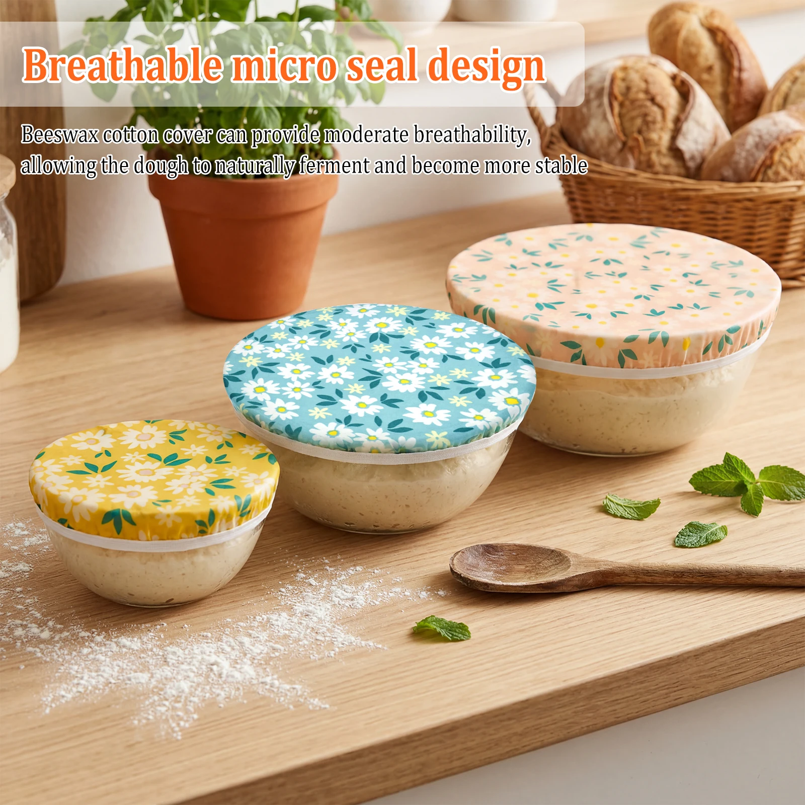 3 Stuks Kom Covers Katoen Bije - Beeswax Food Cover recensie en prijs