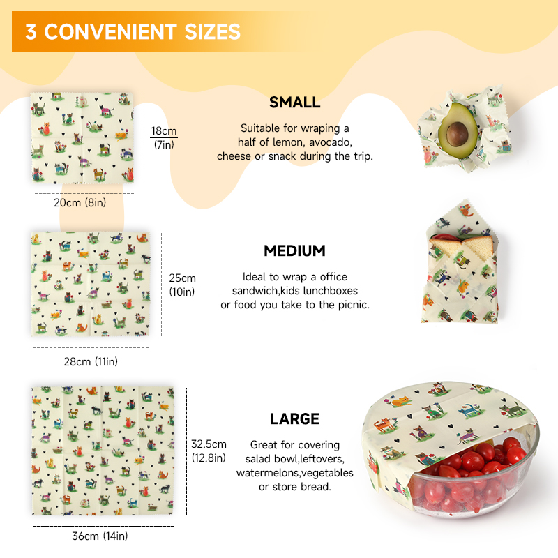 6 pakjes (2S. 2M, 2L) Herbruik - Beeswax Food Cover recensie en prijs