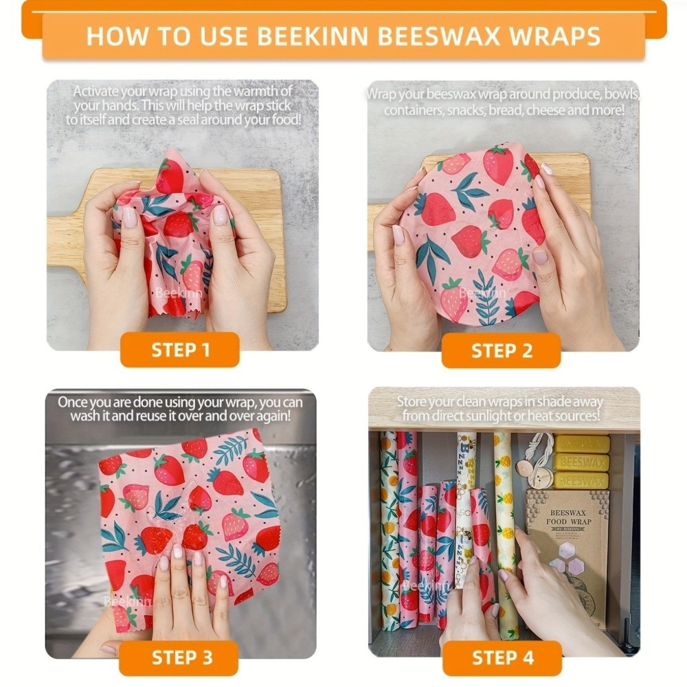 9 stuks bijenwas voedselverpak - Beeswax Food Cover recensie en prijs
