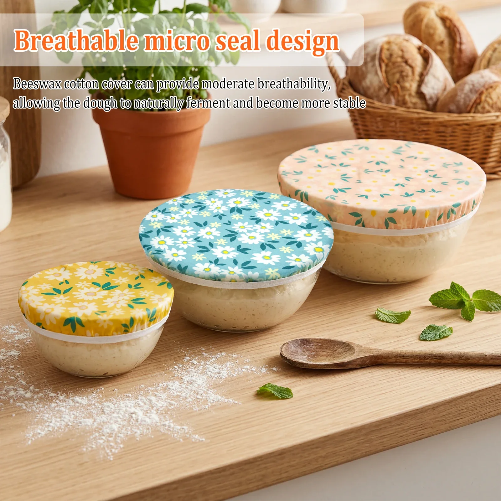 3 Stuks Kom Covers Katoen Bije - Beeswax Food Cover recensie en prijs