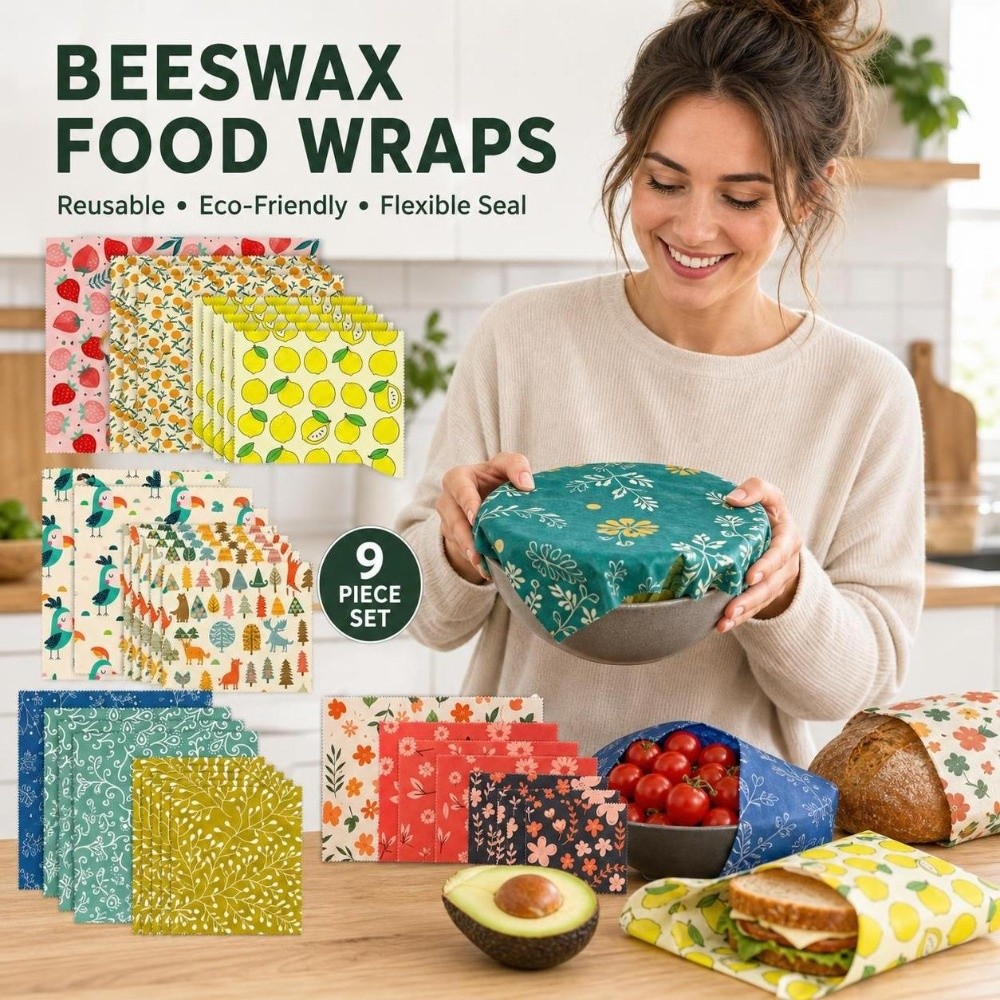9 stuks multi-size bijenwas vo - Beeswax Food Cover recensie en prijs