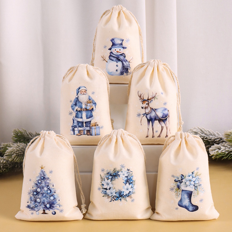 6 Stuks Kerst Linnen Katoenen  - Linen Bag Bulk recensie en prijs